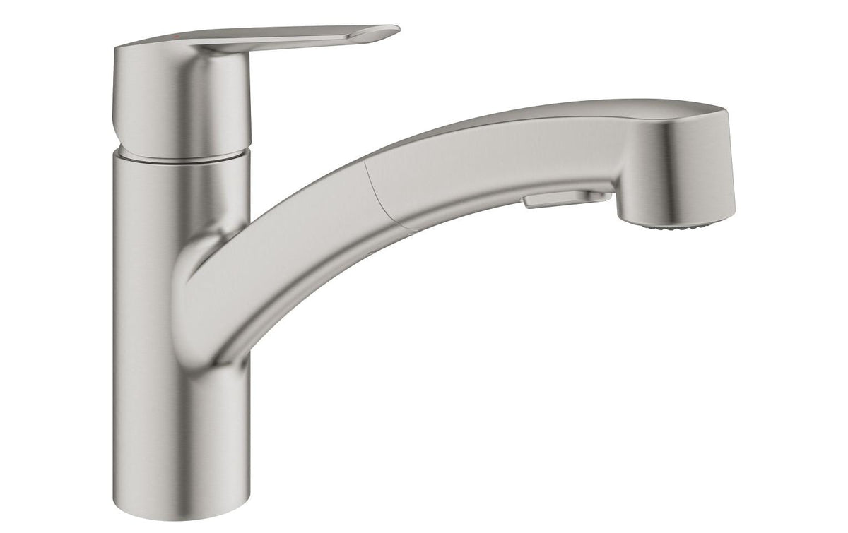 GROHE Küchenarmatur Start 1/2″, Supersteel, herausziehbar