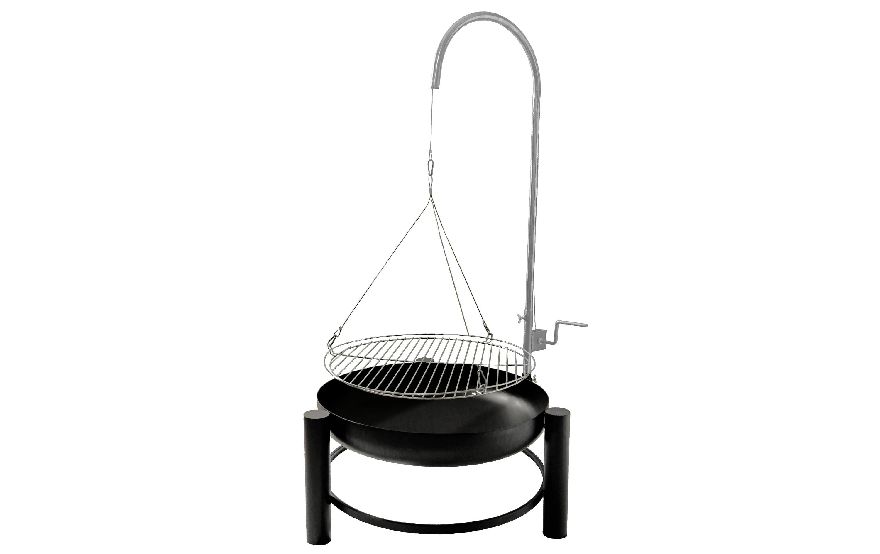 Schwenkgrill Seilzug Karbonstahl Höhenverstellbar 136 cm Grills & Feuerstellen Innovesta