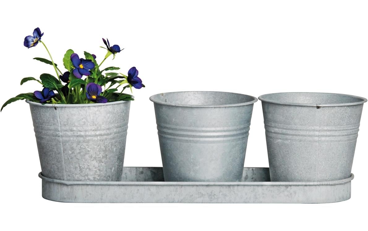 Esschert Design Pflanzengefäße Altzink grau 3er Set Garten & Outdoor > Pflanzen > Pflanzengefäße Esschert Design
