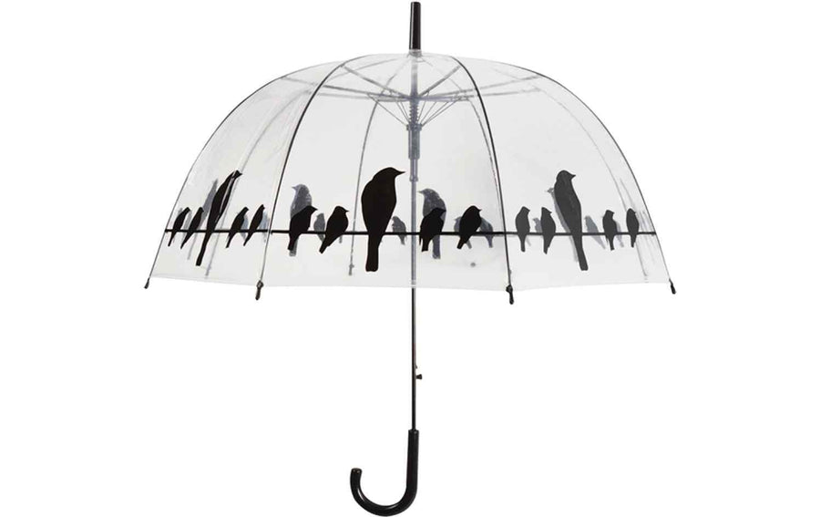 Esschert Design Schirm Vögel auf Draht Schwarz/Transparent