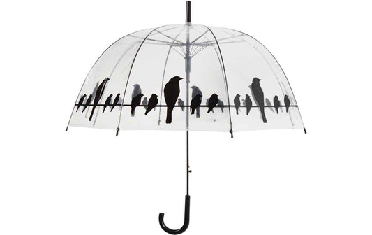 Esschert Design Schirm Vögel auf Draht Schwarz/Transparent