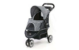 InnoPet Buggy Allure Tiertransportbox in Schwarz und Grau mit Verdeck und drei Rädern