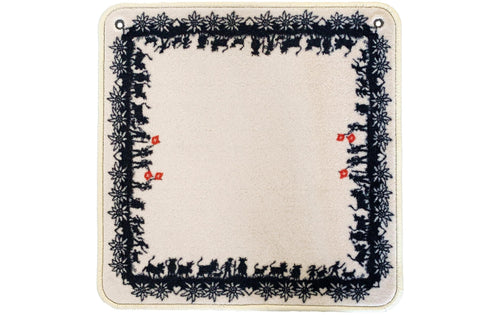 AGM Jass Scherenschnitt Jassteppich beige/schwarz 60 x 60 cm