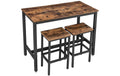 Vasagle Bartisch mit 2 Hocker Schwarz/Braun