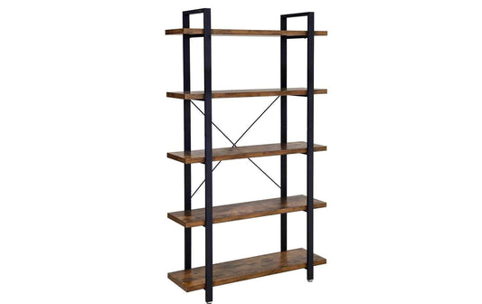 VASAGLE Regal mit 5 Ebenen 105 x 177.5 cm, Schwarz/Braun