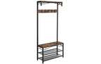 Vasagle Garderobe mit Schuhregal Schwarz/Braun