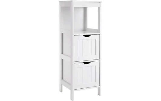 VASAGLE Wohnregal mit 2 Schubladen, 30 x 89 cm, Weiss
