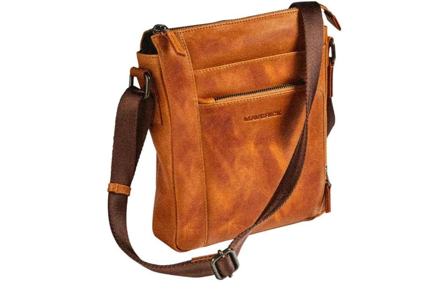 Maverick Umhängetasche Original Small 21 x 25 x 5.5 cm, Cognac
