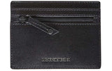Maverick Portemonnaie aus schwarzem Leder mit Reißverschlussfach und geprägtem Logo