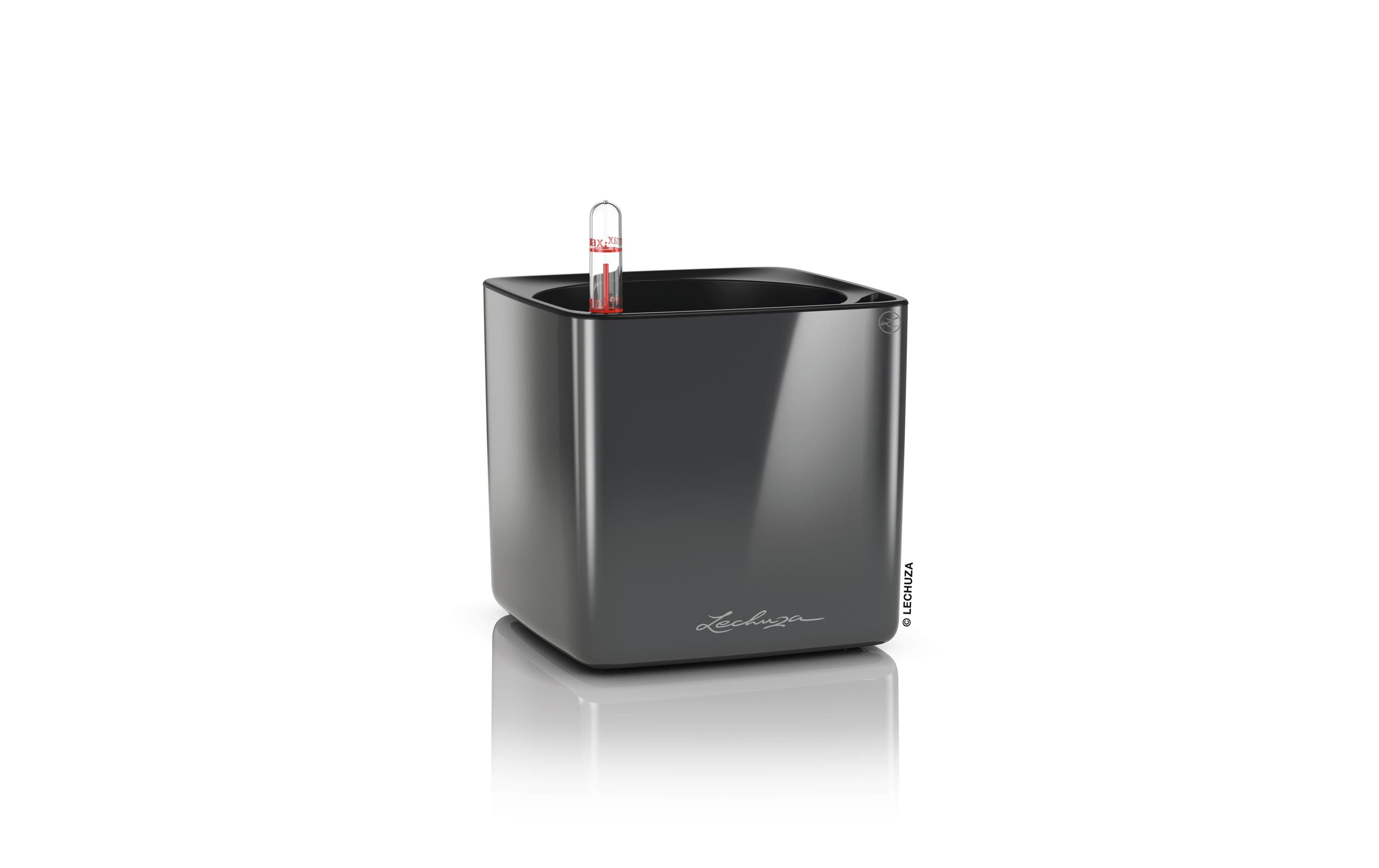 Lechuza Blumentopf CUBE Glossy Kunststoff Schwarz 14 cm Garten & Outdoor > Pflanzen > Pflanzengefäße Lechuza