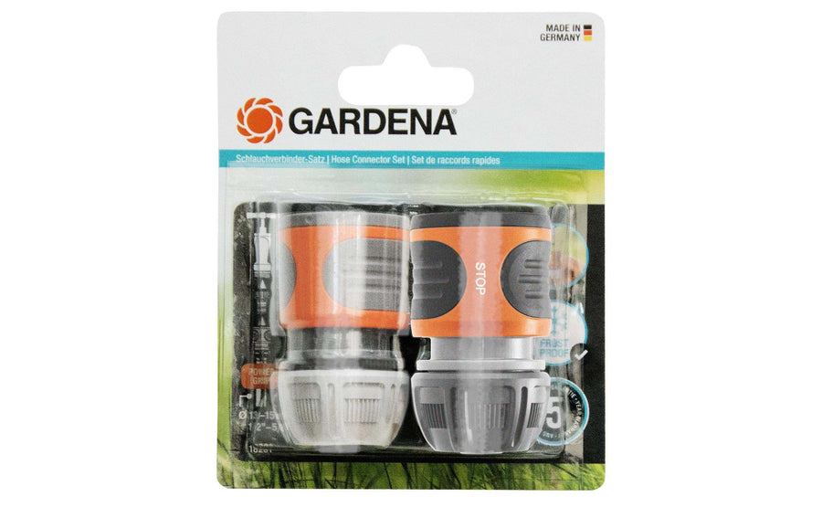 GARDENA Schlauchkupplung Zweier-Satz, 13 mm (1/2) & 15 mm (5/8)