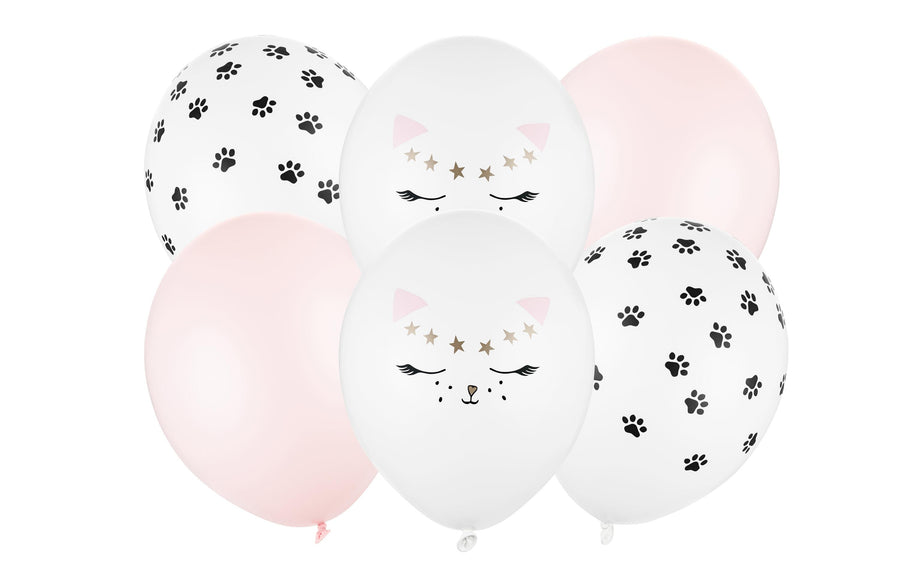 Partydeco Luftballon Cat mix Ø 30 cm, 6 Stück