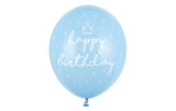 Partydeco Luftballon Happy Birthday Pastellblau Ø 30 cm, 6 Stück