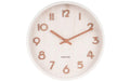KARLSSON, Wanduhr Pure Ø 22 cm, Weiss Lindenholz,22x4.5cm(DxT),exkl.1xAA Batterie