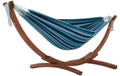 Vivere Doppelhängematte FSC® Holzgestell Blau 120 cm Garteneinrichtung Vivere