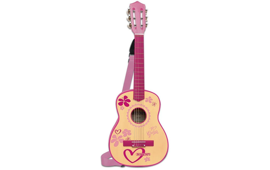Bontempi Musikinstrument Gitarre 6 Saiten 75 cm pink aus Holz