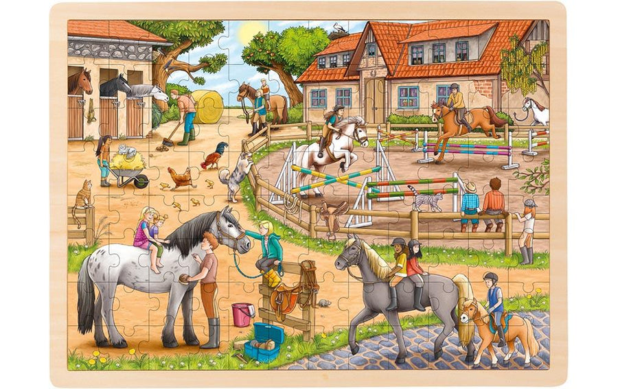 Goki Einlegepuzzle Reiterhof