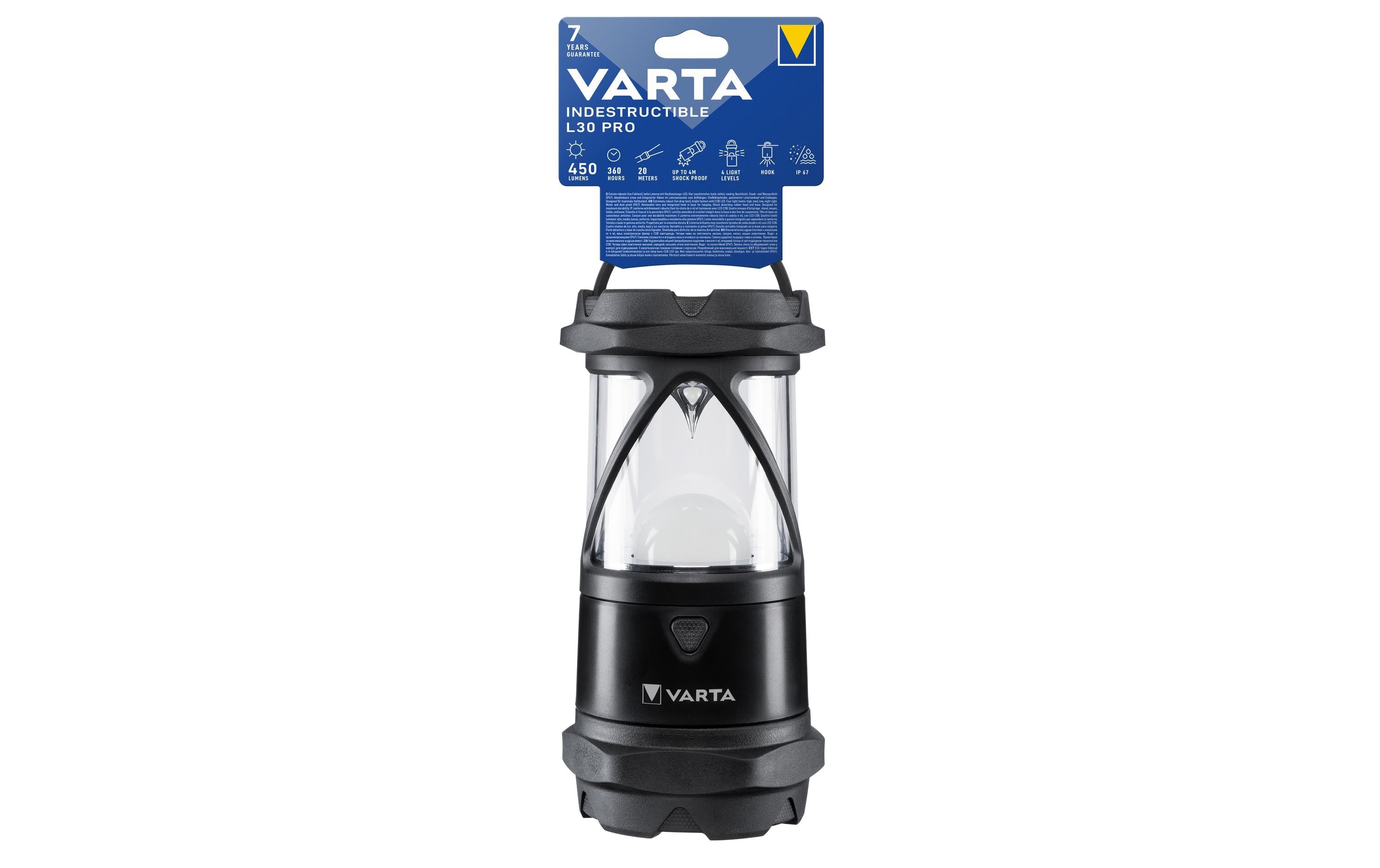 VARTA Indestructible L30 Pro Laterne LED Kunststoff 300 Lumen Sport & Freizeit > Camping > Camping Zubehör Varta