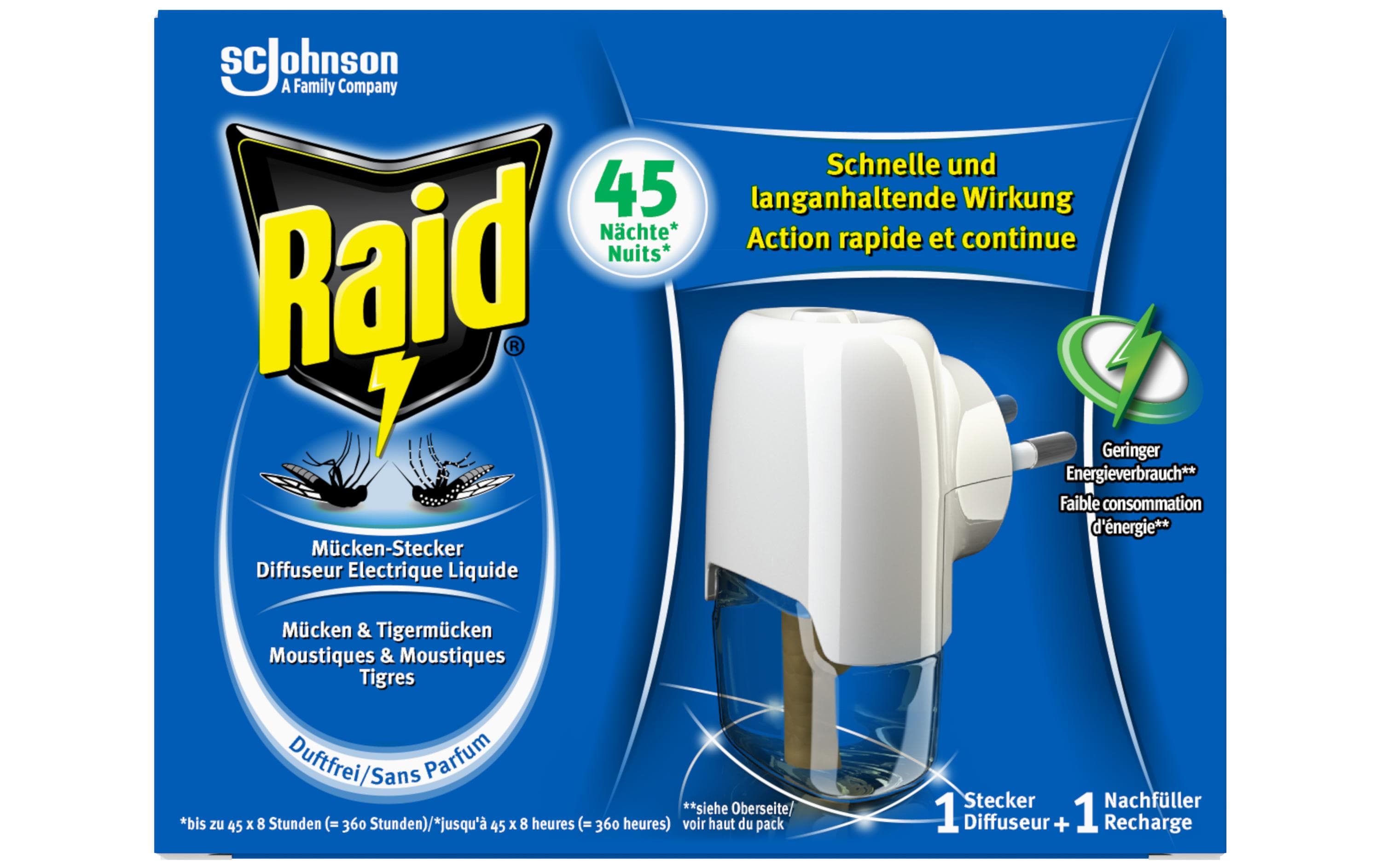 Raid Mückenabwehr Mücken-Stecker 27 ml langanhaltend Indoor Garteneinrichtung Raid
