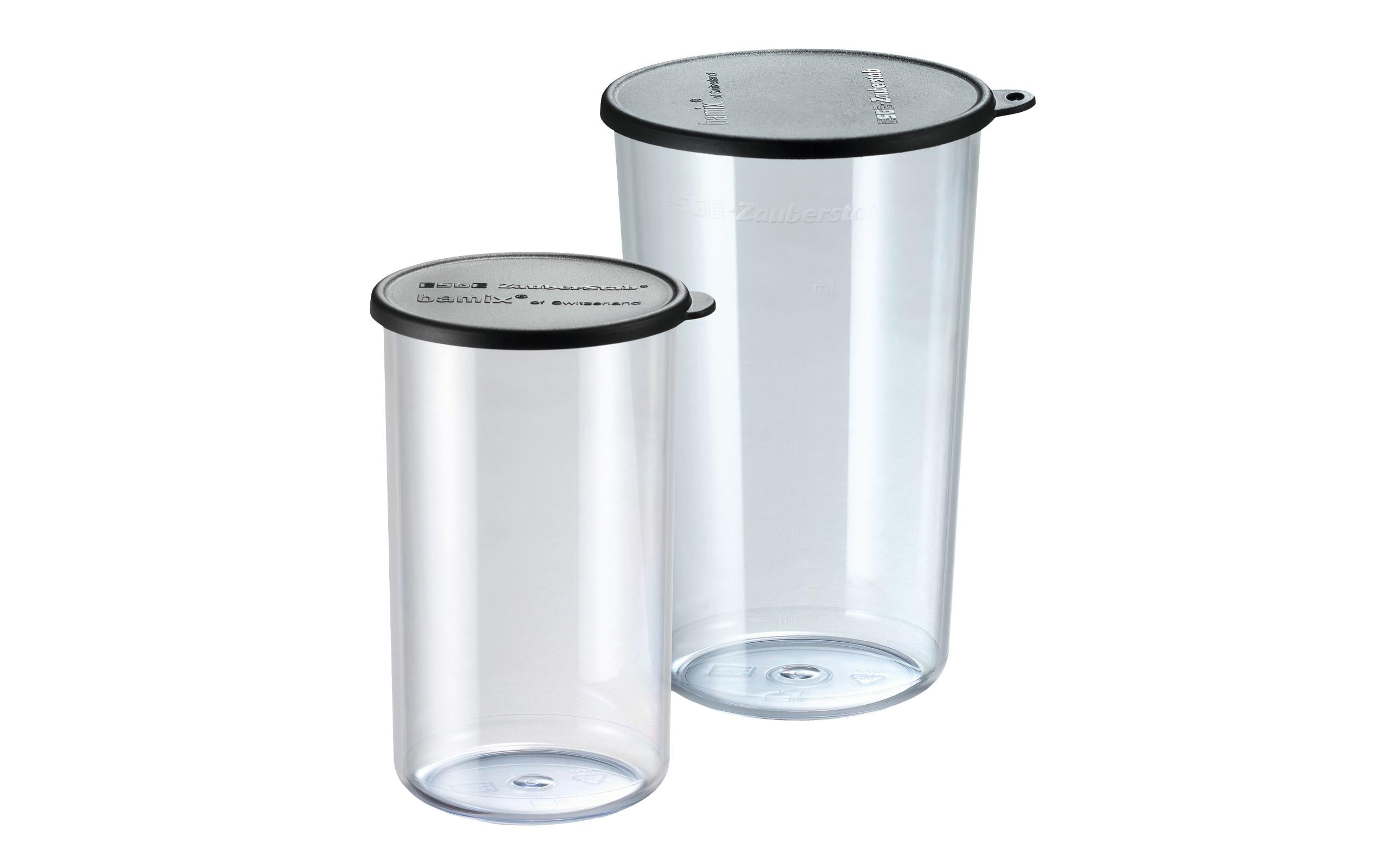 Bamix Becherset, Deckel schwarz mit Deckel schwarz, 400ml, 600ml
