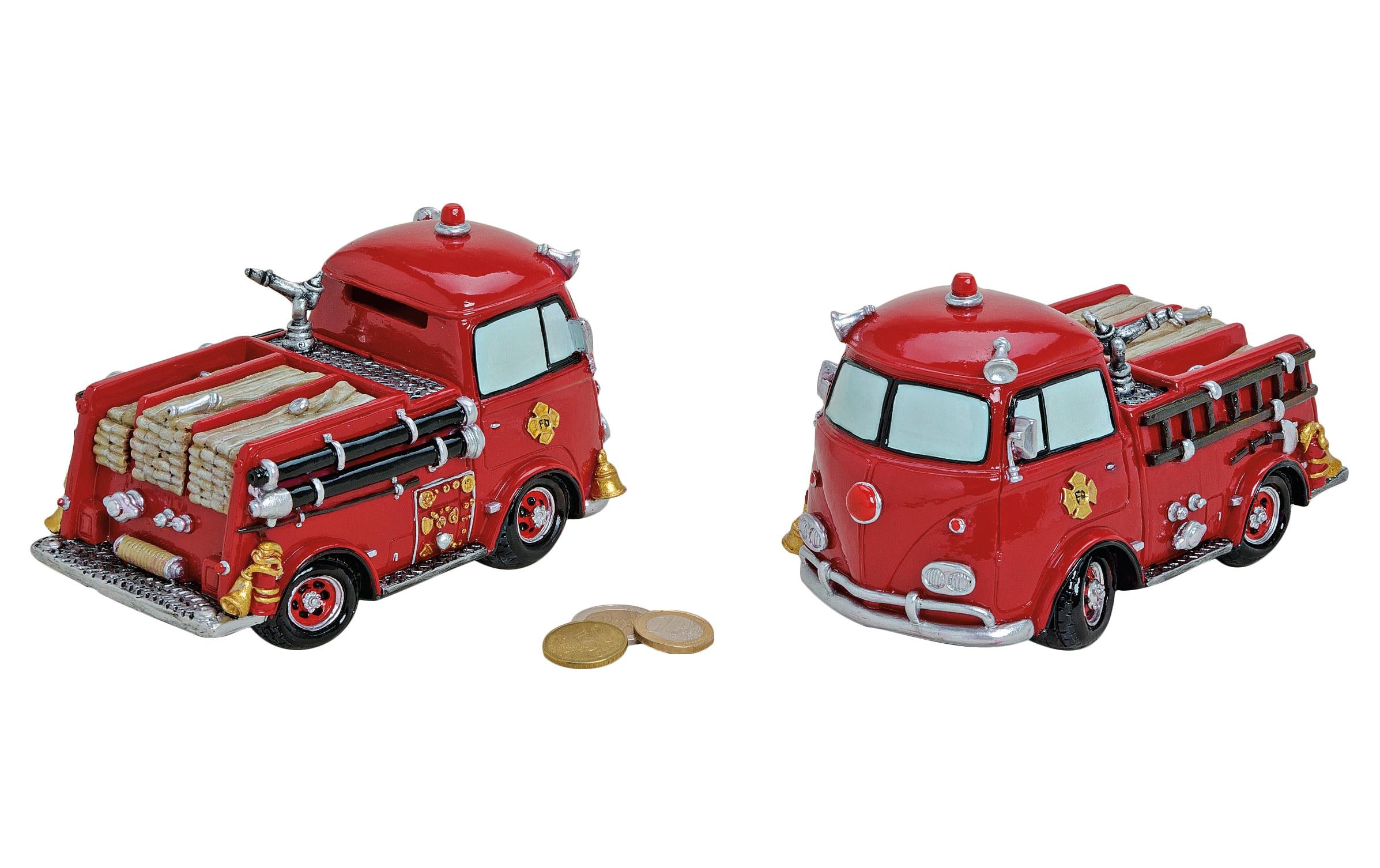 G. Wurm Spardose Feuerwehrwagen 10 x 17 x 11 cm