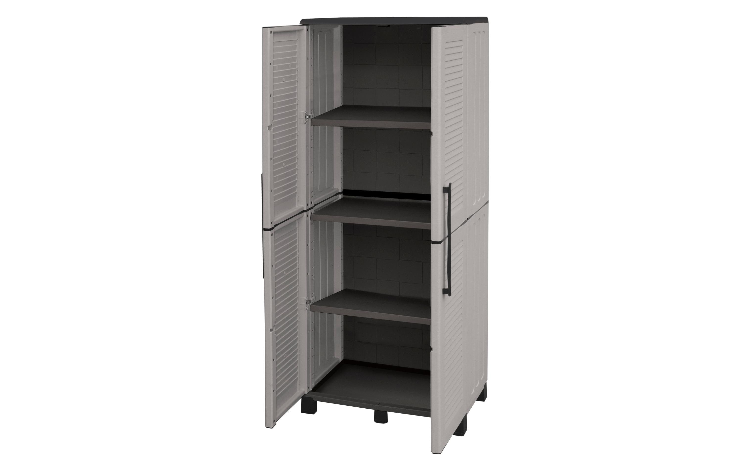 ArtPlast Gartenschrank hellgrau wetterfest Polypropylen 169 cm Garteneinrichtung Art Plast