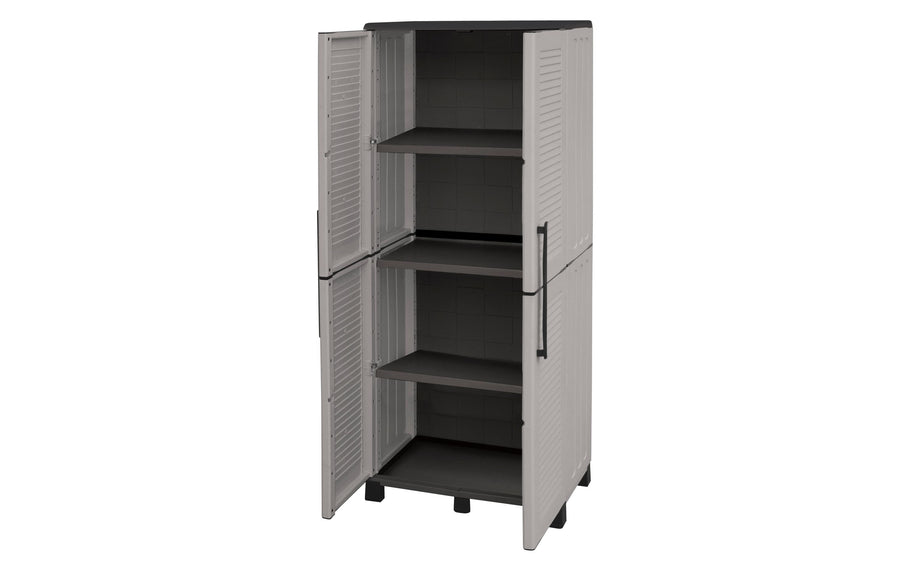 ArtPlast Gartenschrank hellgrau wetterfest Polypropylen 169 cm Garteneinrichtung Art Plast
