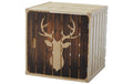 Holz Zollhaus Holzharasse Hirsch mit Tür