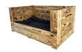 Holz Zollhaus Hunde-Sofa Vintage geflammt, 90 x 57 x 42 cm