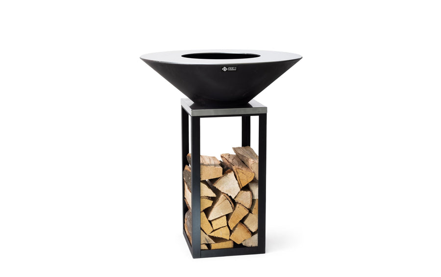 Feu du Jardin Edelstahl Feuerstelle Schwarz 80 cm mit Grillplatte Grills & Feuerstellen FEU DU JARDIN