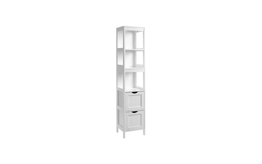 Vasagle Schrank Landhausstil, Weiss Weiss 30x30x141.5 cm Mitteldichte Holzfaserplatte (MDF), Grundmaterial: Holz
