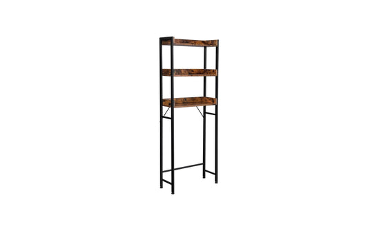 VASAGLE Badezimmerregal mit 3 Ablagen 63 x 165 cm Schwarz/Braun