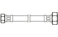 Flexo Anschlussschlauch DN8 IG x IG 3/8 x 1/2 / 20 cm