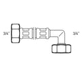 Flexo Anschlussschlauch DN10 IG x IG 3/4 x 3/4 / 150 cm