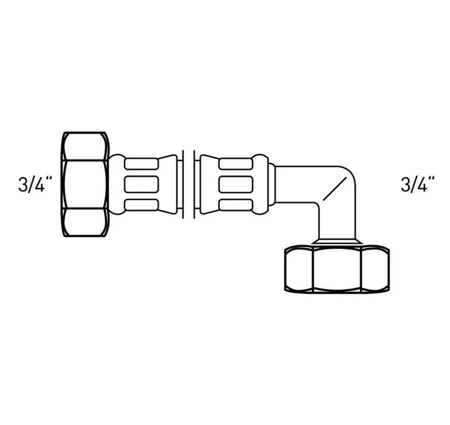 Flexo Anschlussschlauch DN10 IG x IG 3/4 x 3/4 / 150 cm