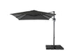 COCON hängender Sonnenschirm grau Aluminium UV-Schutz 50 250x250 cm Garteneinrichtung COCON