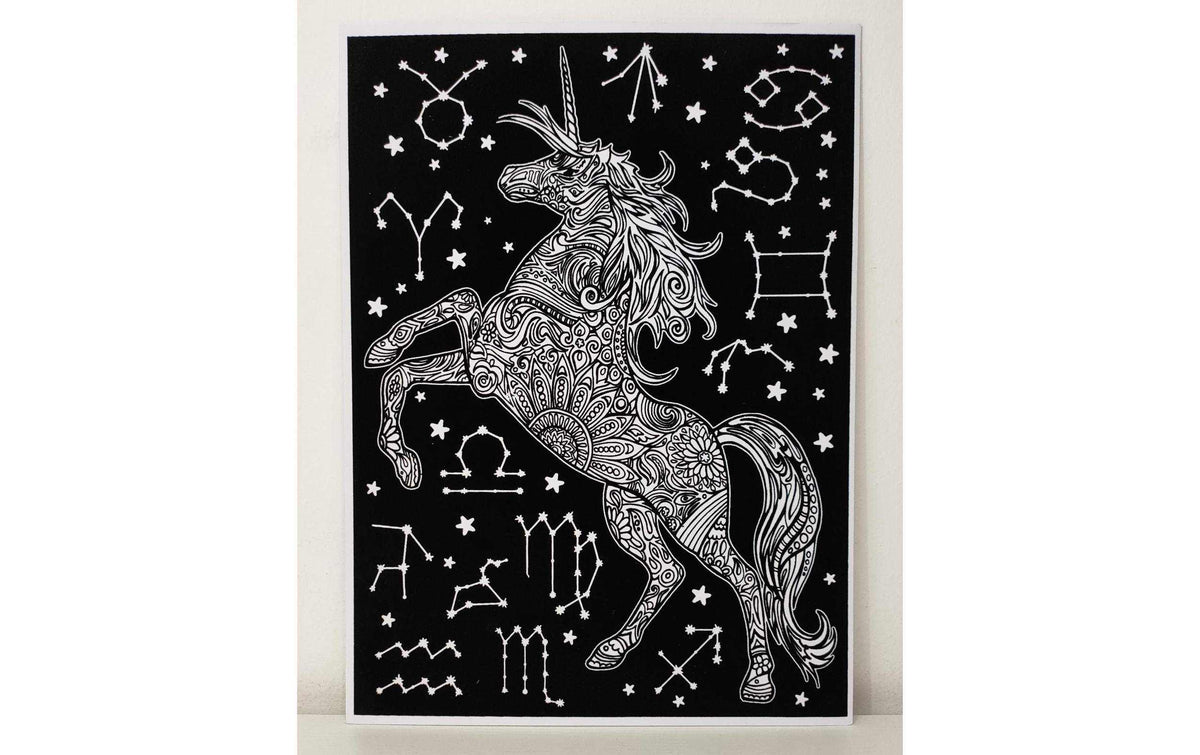 Tataruga Malset Samtbild Einhorn A3