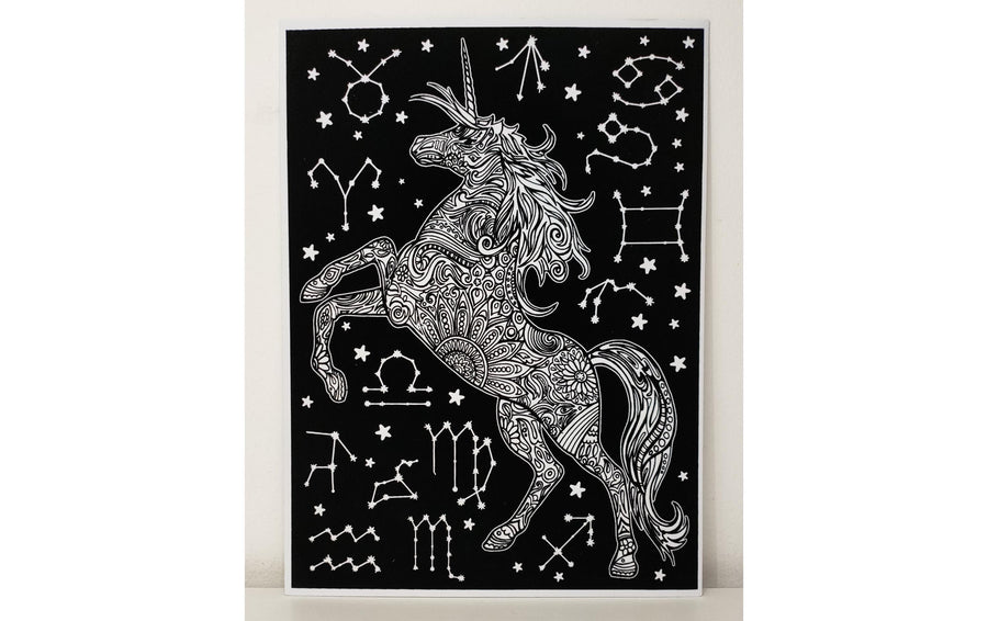 Tataruga Malset Samtbild Einhorn A3