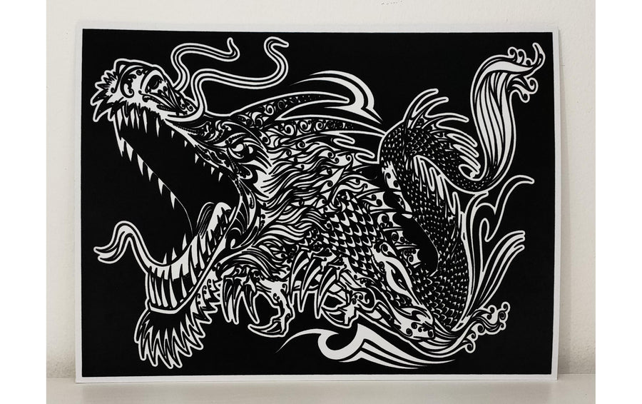 Tataruga Malset Samtbild Drache A3