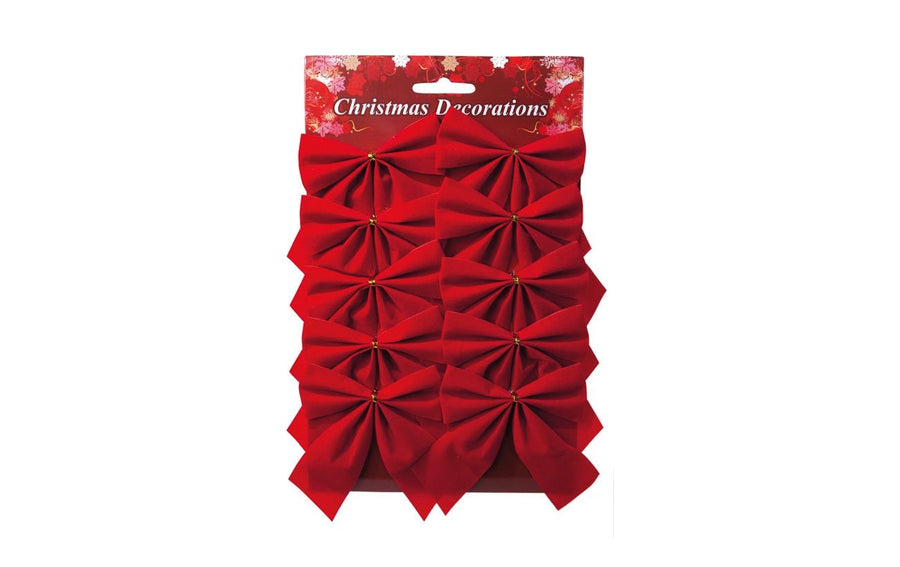 Dekomat AG Weihnachtsschmuck Schleife 9 cm, 10 Stück
