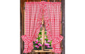 Casa Leon Tagvorhang Vitrage Volants 95 cm x 130 cm, Rot/Weiss