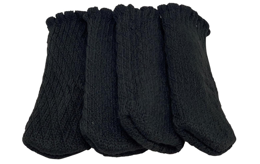 Bodenschoner Uni 4er Set Schwarz Polyester