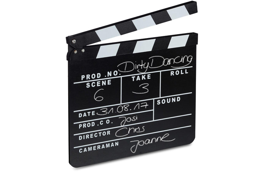 relaxdays Partyaccessoire Filmklappe 26 x 30 cm, Schwarz