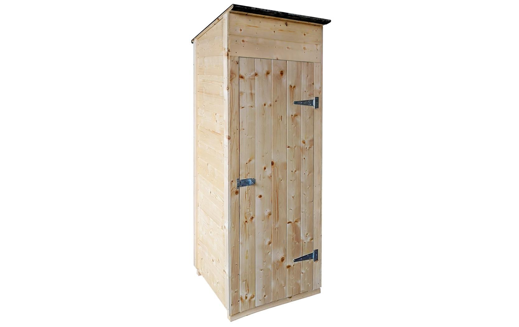 Malaga Gartenschrank Holz Hellbraun 84x74x215 cm Garteneinrichtung Innovesta