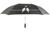 Esschert Design XL-Partnerschirm in Schwarz und Grau mit weißem Paarmotiv und schwarzem Griff