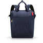 Reisenthel Rucksack Allrounder R, dunkelblau mit gestepptem Rautenmuster und Frontfach