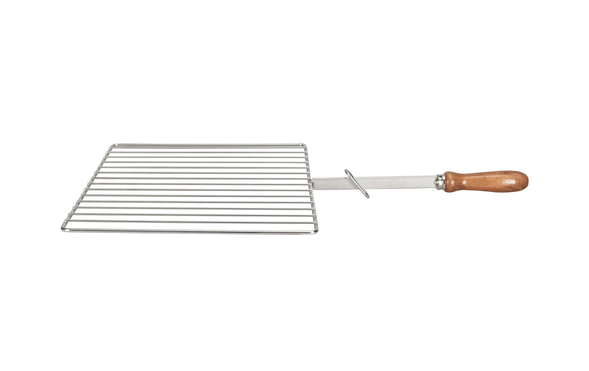 Grillrost für Schwenkarmgrill aus Metall mit Holzgriff