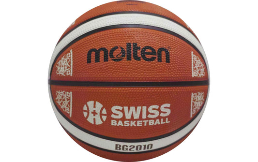 Molten Basketball B6G2010 in Größe 6, orangebraun mit schwarzen und weißen Streifen