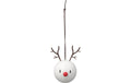 Hoptimist Weihnachtskugel Rentier 2 Stück, Weiss
