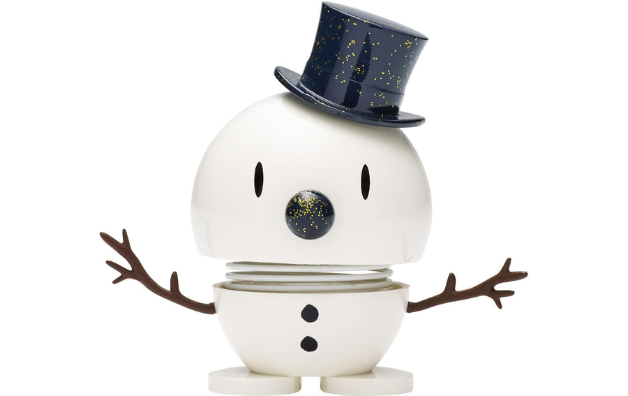 Hoptimist Deko Bumble Schneemann S 7.8 cm, Weiss/Dunkelblau